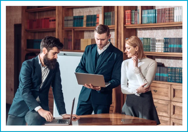 Attorneys discussing a case