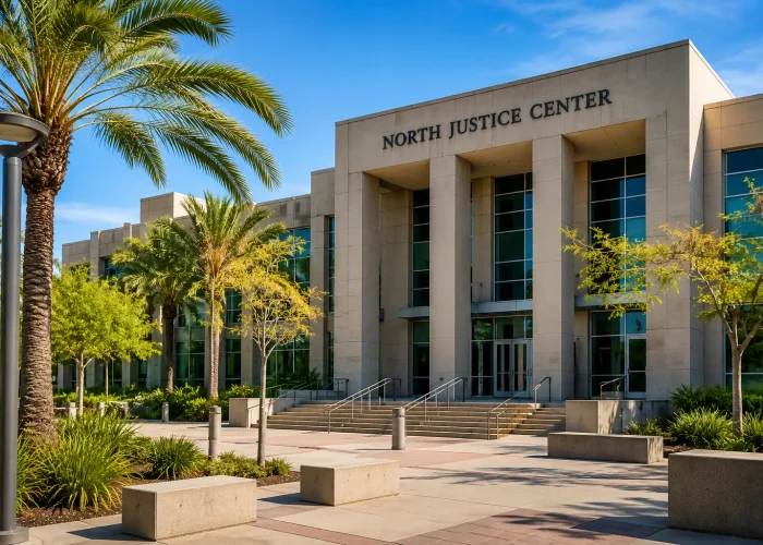 North Justice Center courthouse in Fullerton California serving criminal cases throughout Northern Orange County
